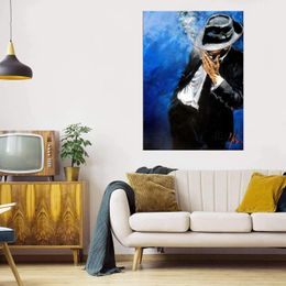 Man In Black Large Oil Painting On Canvas Home Decor Handpainted &HD Print Wall Art Pictures Customization is acceptable 21071301