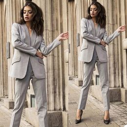 Classic Cheque Lady Blazer Suits Fashion Plaid Long Sleeve Women Outfits Formal Evening Party Wedding Wear (Jacket+Pants)