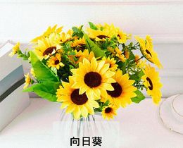Decorative Flowers & Wreaths DIY Home Decoration Simulation Big Sunflower Living Room Table Flower Wedding Road Guide Holding Sun