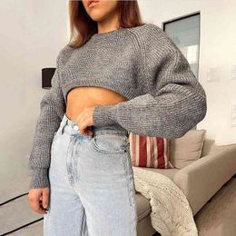 ZXQJ Women Cropped Solid Pullover Leisure Knitted Short Top Fashion Slim Knitwear Casual Sexy Jumpers For Ladies 210521