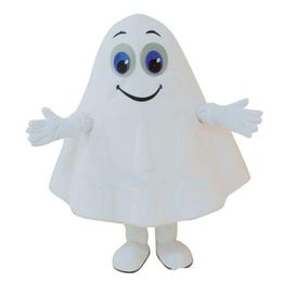 Halloween White Ghost Mascot Costume High Quality Customise Cartoon Spectre Anime theme character Unisex Adults Outfit Christmas Carnival fancy dress