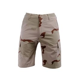 Summer Polyester Cotton Camouflage Shorts Men Knee Length Casual Military Mens High Quality Fitness Short Men's