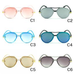 Kids Oval Pilot Sunglasses Oversize Mirror Lenses Cover Frame Fashion Design Eyewear Cool Glasses For Boy And Girl