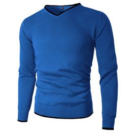 Men's sweater pullover men's knitted pullover V-neck autumn and winter basic sweater men's pullover plain style solid Colour 211221