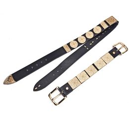 Belts Fashion Women Alloy Pin Buckle Belt Three-piece Retro Double Jeans Waist Waistband High Quality Female