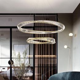 Chandeliers Crystal Modern Led Chandelier Remote Control Pendant Lamp For Living Room Dining Kitchen Bedroom Gold Design Hanging Light