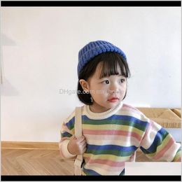 Pullover Baby Clothing Baby Kids Maternity Drop Delivery 2021 Autumn Winter Girls Colourful Striped Sweaters Knitted Casual Long Sleeve Pullov