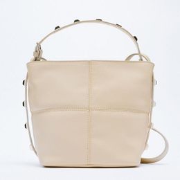 Evening Bags Designer Rivet Bucket Bag Fashion Quilting Women Handbag Brands Soft Shoulder Crossbody For PU Leather Tote Purse