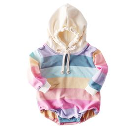 Girl Bodysuits Rainbow Baby Clothes Spring For Babies Little Girls Clothing Fashion Kids Long Sleeve Clothe 210417