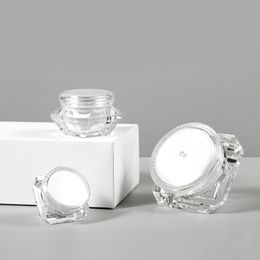 5 Gram 10 15ML Diamond Clear Jars Plastic Cosmetic Container Empty Make Up Sample Containers Transparent Plastic Pot Jar for Eye Shadow,Nails,Powder,Paint