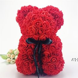 Rose Teddy Bear Valentines Day Gift 25cm Flower Bear Artificial Christmas Gift for Women Valentines Gift Sea Ship DWF12540