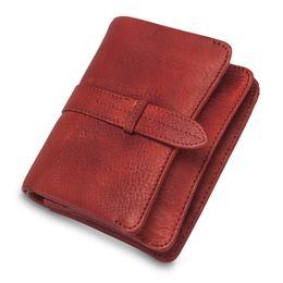 Wallets Men High Quality intage Genuine Leather Purse Female Women Cowhide Money Bag Business Card Holder