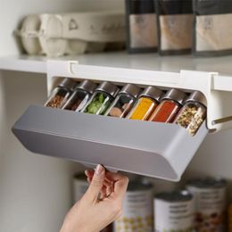 Kitchen Storage & Organisation Rack Under-Shelf Spice Organiser Seasoning Bottle Desk Drawer Organisers