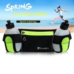 Outdoor Bags Running 2 Water Bottle Waist Camping Hiking Fitness Gym Belt Bag Men Women Sports Fanny Packs