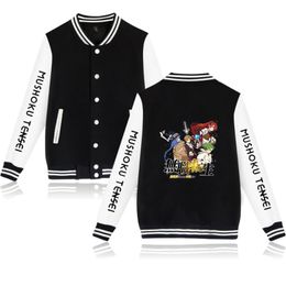 Men's Jackets Print Mushoku Tensei Baseball Jacket Women Men Fashion Long-sleeved Trend Casual Outerwear Cardigan