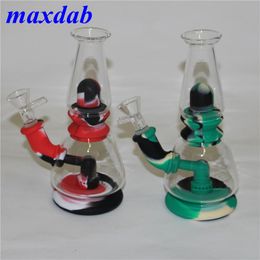 glass water pipe bubbler hookah silicone pipes heat smoking oil rigs bong