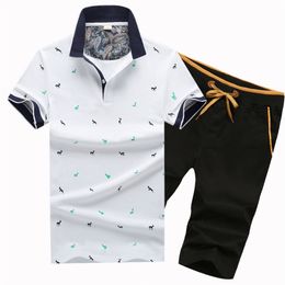 MANTLCONX Arrival Fashion Casual Summer Men's Sets Print Men Shorts + T shirt Men's Suit 2 Pieces Sets Plus Size 4XL Bottoms 210722