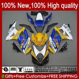 Bodywork For SUZUKI GSXR-1000 GSXR Orange blue 1000 CC 1000CC GSXR1000 K7 07 08 Motorcycle Body 48No.96 GSX-R1000 GSXR1000CC 2007 2008 GSX R1000 2007-2008 OEM Fairing