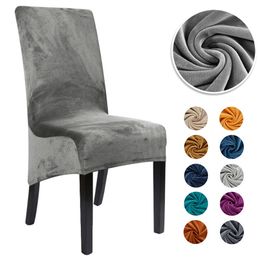 1/2/4/6PCS Velvet Fabric Chair Cover XL Size Long Back s Washable Seat Cuhsion For Living Room Office WED Decor 211105