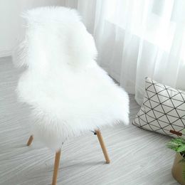 Fur Artificial Sheepskin Hairy Carpet Living Room Bedroom Rugs Skin Plain Fluffy Area Washable Faux Mat 210626