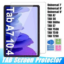 9H Tempererad glasskärmskyddsfilm för Samsung Galaxy Tab S9 Fe S8 Plus S7+ A7 Lite A 8.0 S6 S6Lite S5E T500 T505 T290 T510 T590 Universal 7inch 9inch