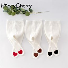 Spring And Autumn Baby Tights Baby's Lovely Heart-shaped Bottomed Pantyhose Pure Cotton All Over Pp 210702