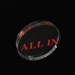 Poker Chips All In Transparent Crystal Texas Casinos Round Special Accessories Red Engraving All In Typeface Entertainment