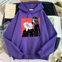 Japanese Anime Tokyo Revengers Hoodie Men Casual Creative Harajuku Sweatshirts For Male Retro Clothing Oversized Loose Pullover H1227