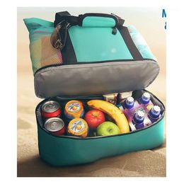 Storage Bags Insulation Beach Bag With Uniform Mesh Smooth Zipper Portable Fresh-keeping Organiser