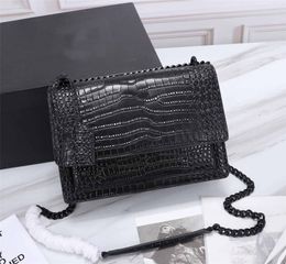 Women purse luxury designer handbag kate bags crocodile pattern real leather chain EY442906 22-14-7