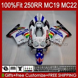 Injection Mould Body For HONDA CBR250RR 88 89 CBR 250RR 250 RR CC 250R 1988-1989 112HC.48 CBR250 RR CC 1988 1989 CBR 250CC MC19 88-89 OEM Full Fairing Kit white glossy