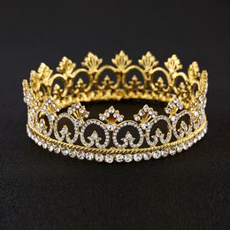 KMVEXO Crystal Vintage Royal Queen King Tiaras Crowns Women Pageant Prom Diadem Ornaments Wedding Hair Jewelry Accessories