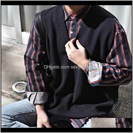 Sweaters Clothing Apparel Drop Delivery 2021 Winter Mens Slim Fit Sleeveless Cashmere Knitting Woollen Pullover Casual Sweater Waistcoat Vest