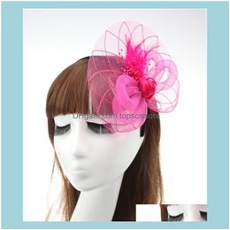 & Tools Productswomen Headband Bridesmaid Sweet Yarn Feather Ears Solid Hairband Hair Aessories Flower Head Wrap Wholesale Marriage1 Drop De
