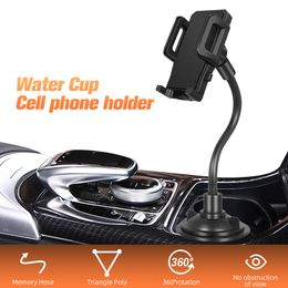 Supporto per telefono per auto con tazza d'acqua più recente Braccio lungo per cellulare IPhone GPS Supporti per auto a 360 gradi Staffa di supporto per montaggio su supporto