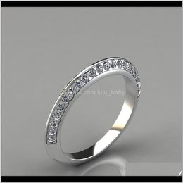S1291 Fashion Jewely Forefinger Ring Simple Water Diamond Men Women Vhyle Band Oxnsq