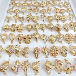 Gorgeous KC golden Diamond inlay love crystal Ring mix Style Multi Design Personalised Women Jewellery 20pcs/lot