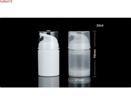 White black clear Plastic 50ml Airless Pump Lotion Elmusion Bottle 5/3OZ Small Packaging Women Cosmetic Pot SN292goods