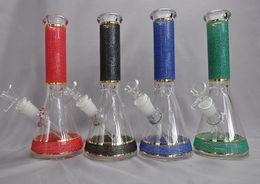 Vintage Diamond 10inch Glass Bong Smoking hookah pipe Bubbler Heady Oil Dab Rigs Factory Direct Sale