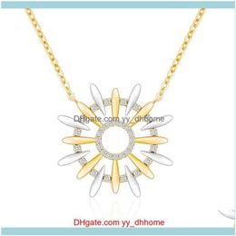 & Pendants Jewelryabstract Sunflower Necklaces For Women Girl Kid You Are My Sunshine Dainty S925 Sterling Sier 14K Gold Plating Jewelrys Gi