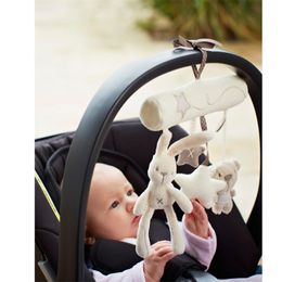 Rabbit baby hanging bed safety seat plush toy Hand Bell Multifunctional Plush Toy Stroller Mobile Gifts 2540 Q2