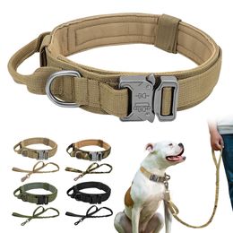 Durable Tactical Dog CollarAdjustable Nylon Leash For Medium Large Dogs German Shepherd Training Hunting
