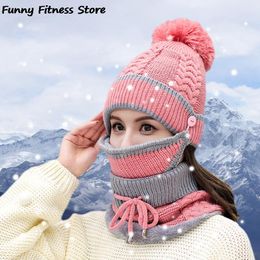 Keep Warm Knitting Hat Winter Women Hiking Climbing Skiing Balaclava Soft Comfortable Skating Cap Windproof Fashion Outdoor Hats