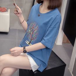 plus size Cotton Vintage Summer T Shirt Women Womens Tops Tshirt Female T-Shirt Woman Korean Style Tee Shirt Femme 210604