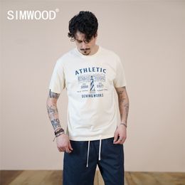 Summer Regular Fit T-shirt Men Letter Lighthouse Print 100% Cotton Tops Plus Size Brand Clothing SK130473 210706