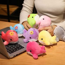 12CM New Cute Animal Dolphin Plush Toy Small Pendant Keychain Bag Decoration Accessories Doll Children Boy Girl Gift G1019