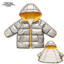 CROAL CHERIE Children's Parkas Kids Winter Jacket For Girl Boys Coat Warm Thick Velvet Hooded Baby Coats Outerwear 211203