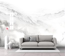 Custom white slab marble Large Mural Canvas wallpaper bedroom wall TV Background Decor living room papel DE parede