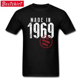 Vintage Creative Father's Tshirt Made In 1969 All Original Parts Pure Cotton Breathable Casual T Shirt Prevalent Tops & Tees Men 210716