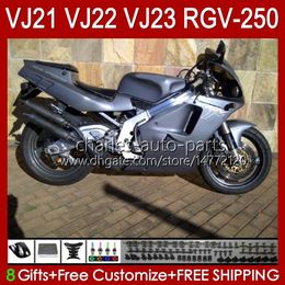 Body For SUZUKI RGVT RGV 250CC 250 CC RGV250 SAPC VJ22 RVG250 VJ 22 20HC.100 silvery grey RGV-250 Panel 90 91 92 93 94 95 96 RGVT-250 1990 1991 1992 1993 1994 1995 1996 Fairing